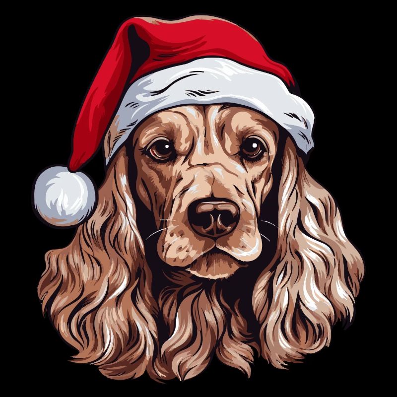 Cocker Spaniel Dog Christmas Head