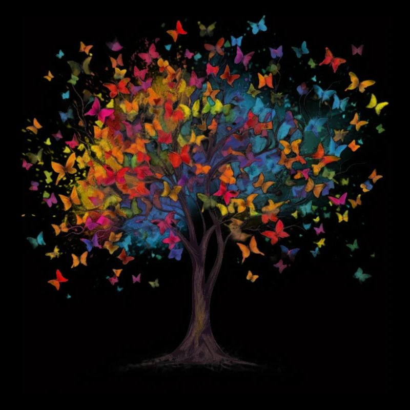 Schmetterlingsbaum Bunte Schmetterlinge Fliegen