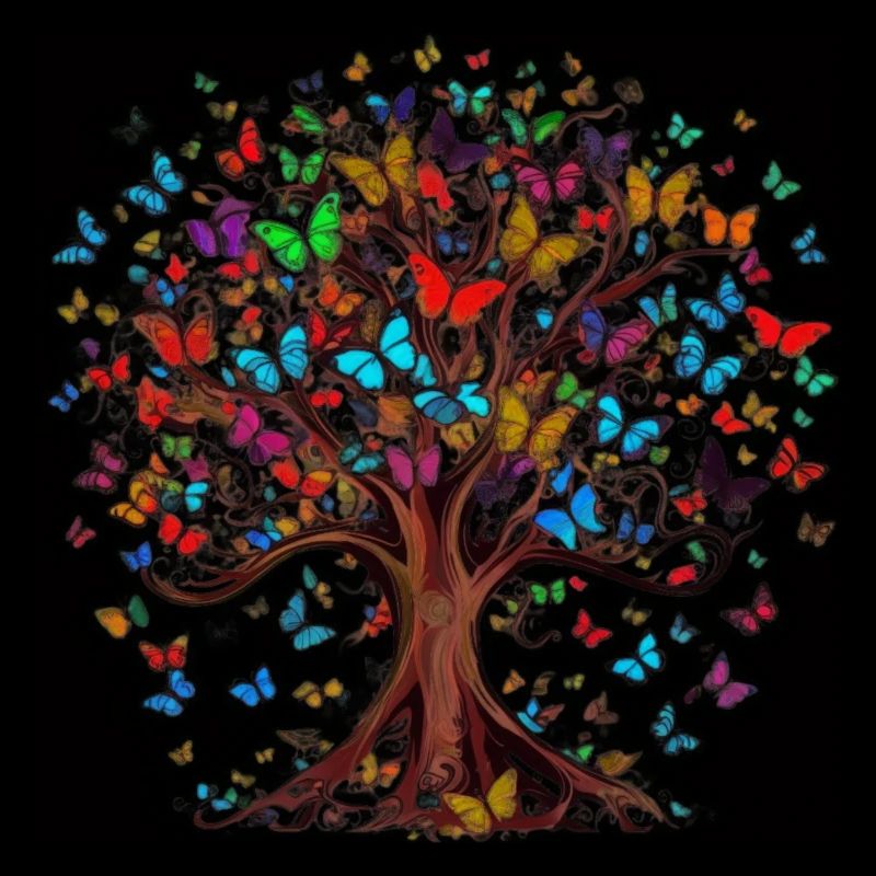 Schmetterlingsbaum Bunte Schmetterlinge Fliegen