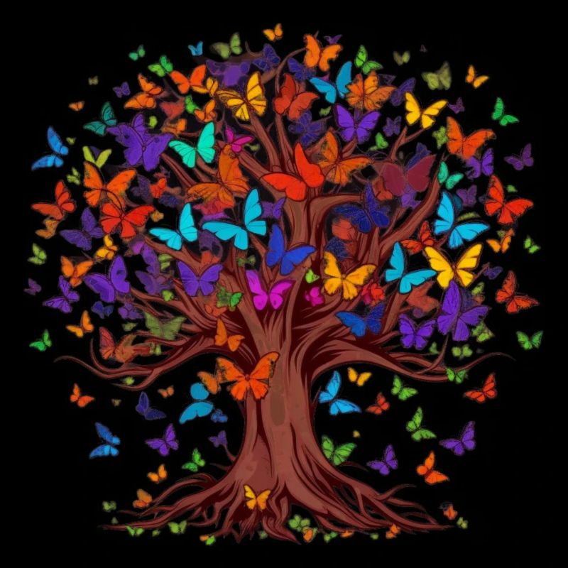 Butterfly Tree Colorful Butterflies Flies