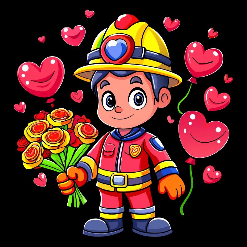 Hero in red the firefighter
