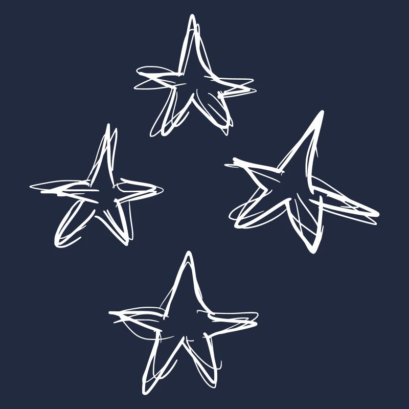 Four stars - white hand-drawn