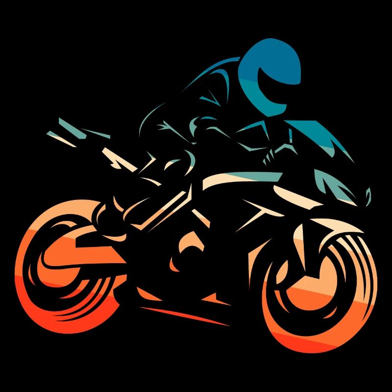 Super athlete motorcyclist vintage