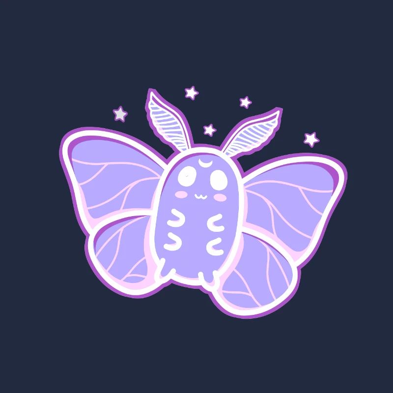 Mignon Luna Moth avec des étoiles