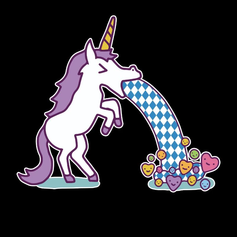 Kotzendes Einhorn auf dem
