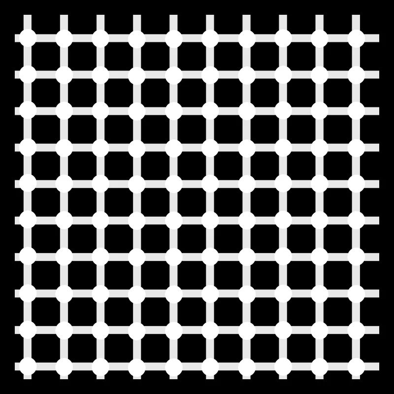 Hermann grid perception illusion optics gift