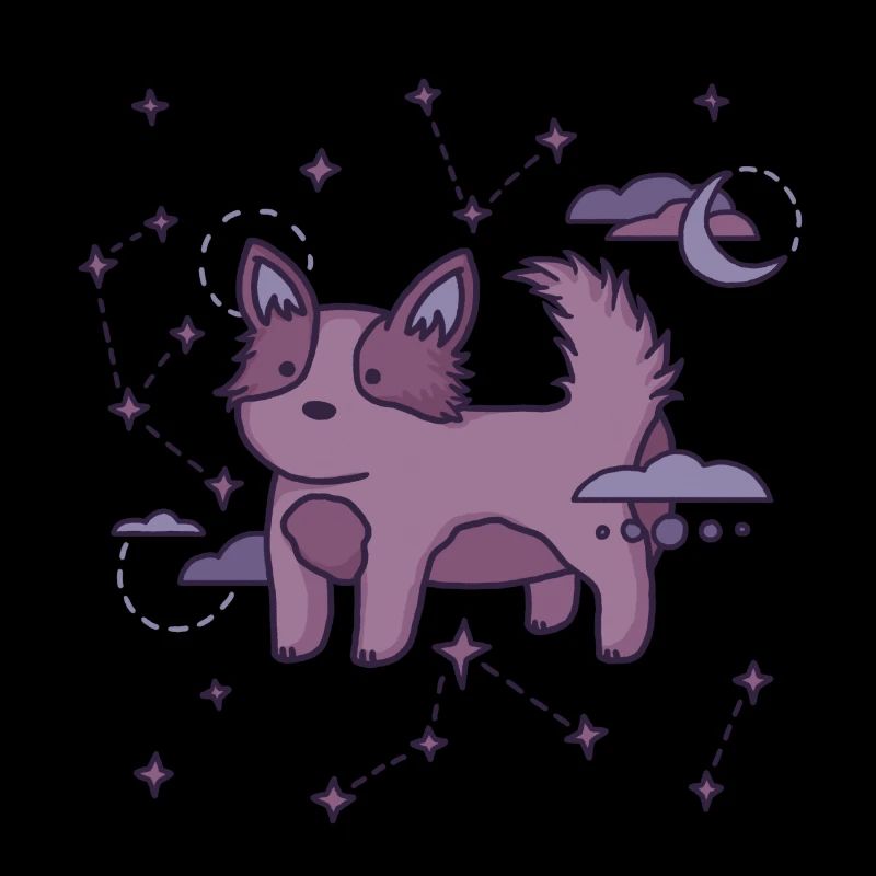 Constellation d'étoiles de corgi mignon | illustration