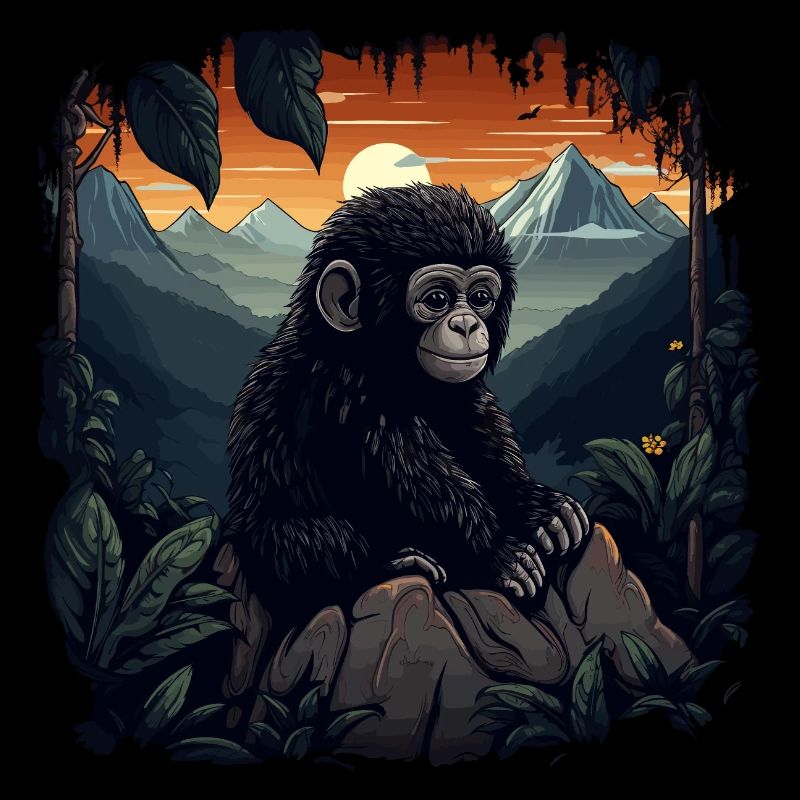 Gorilla Affe Tier Baby Jungtier Äffchen Gorillas