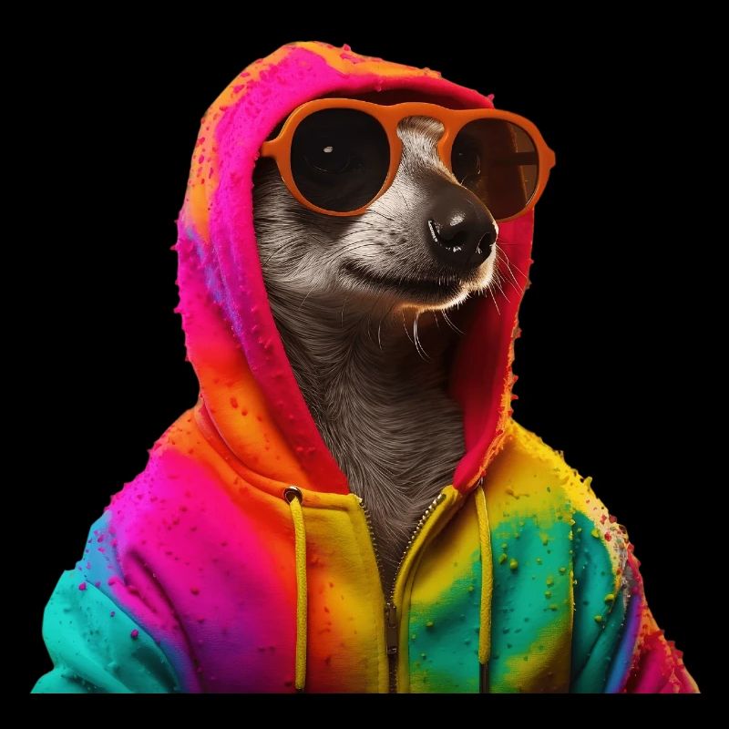 Erdmännchen mit Sonnenbrille Bunt Coole Tiere