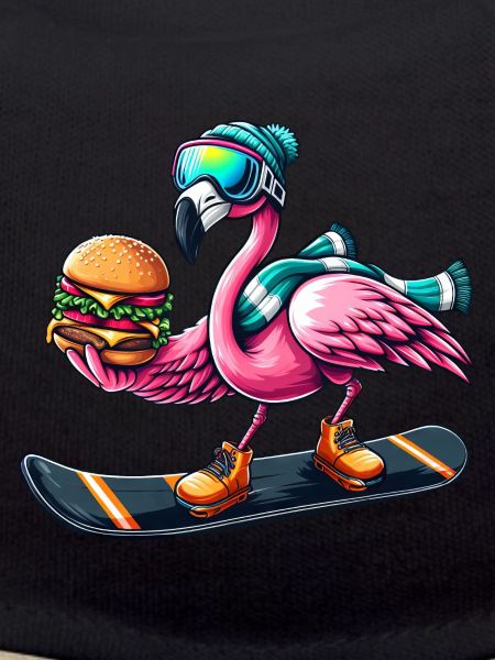 Flamingo Snowboard Hamburger Fun