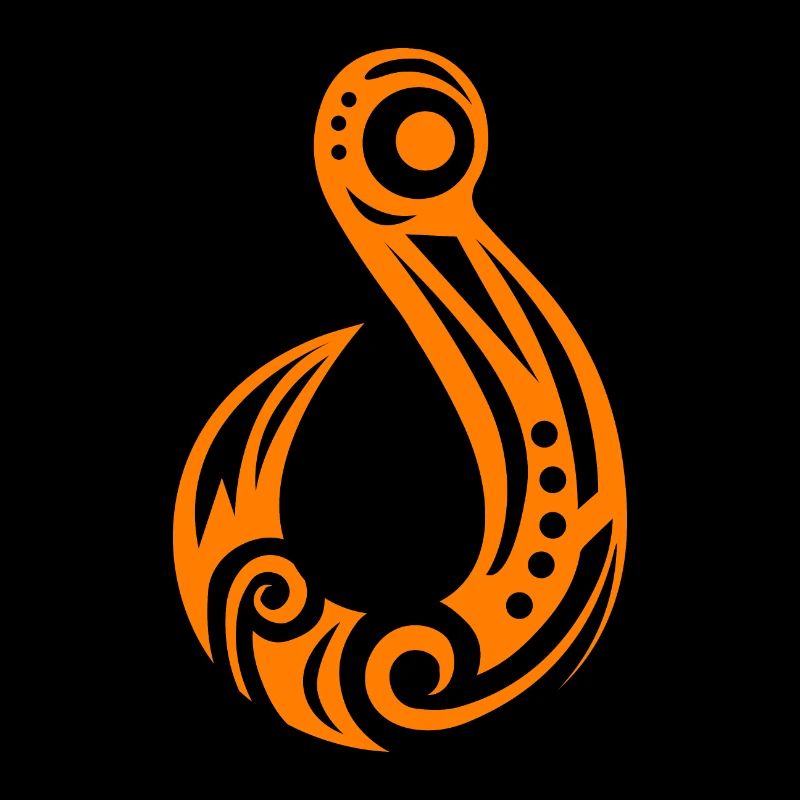 Maori Fishhook Matau Orange