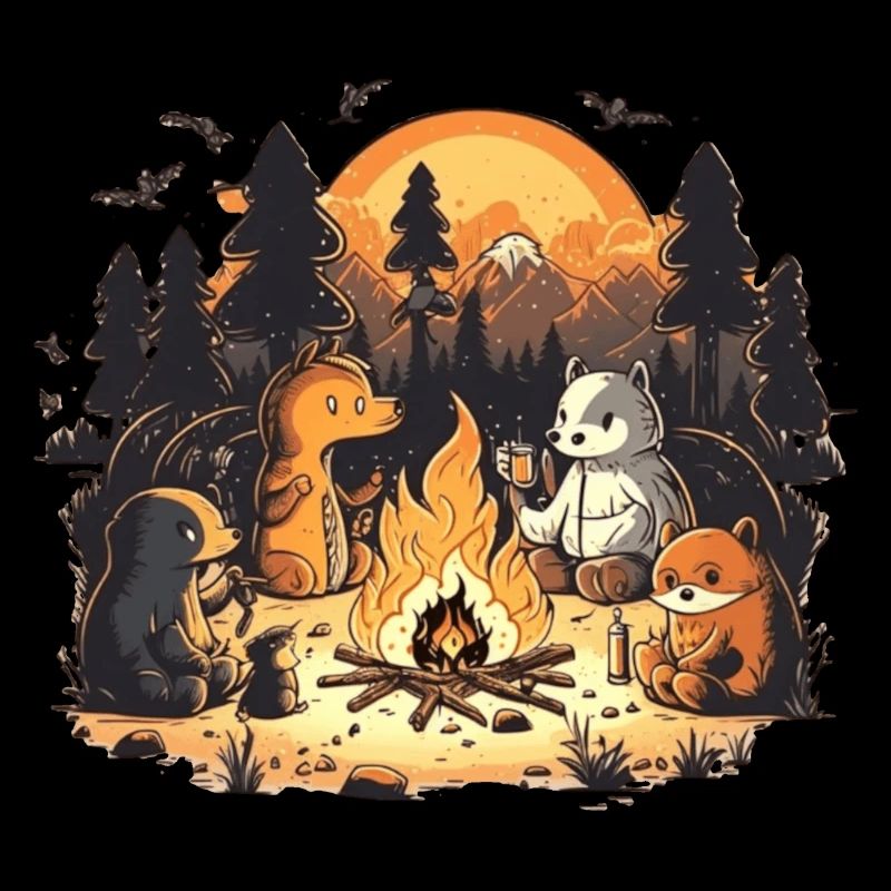 Tiere am Lagerfeuer