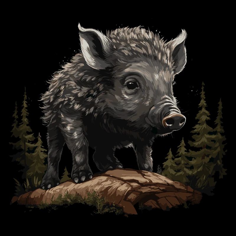 Wild boar newcomer wild boar baby