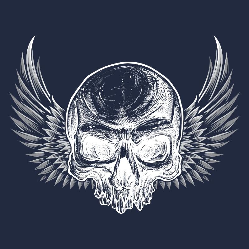 crâne grunge ailes