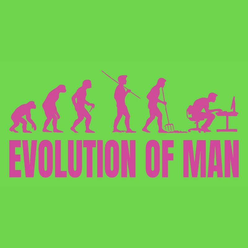 Evolution of Man Programmierer Informatik pink