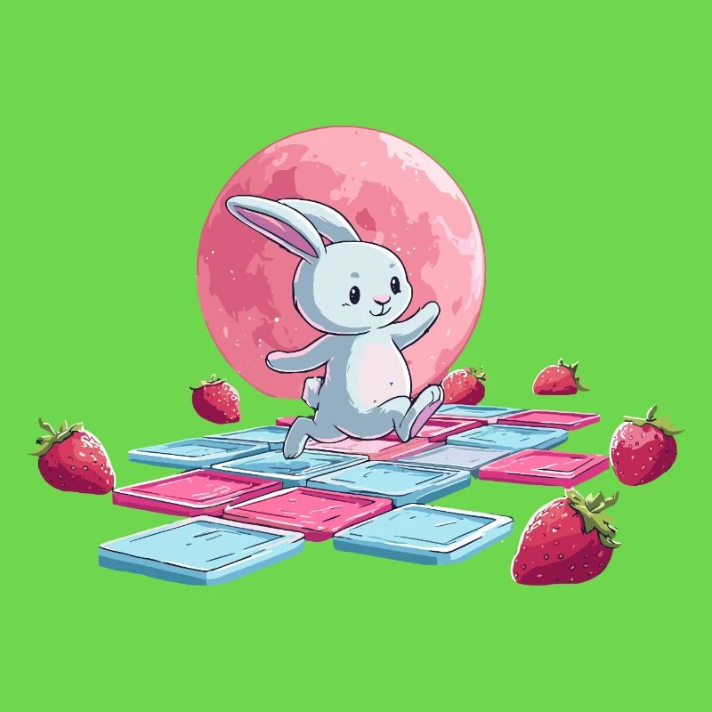 Hopping path on the pink moon