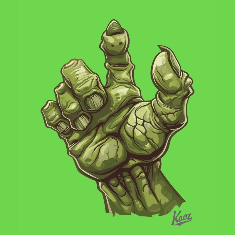 Massive grüne Ork- oder Oger-Monster-Hand