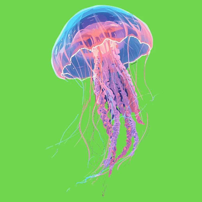 Rainbow Neon Jellyfish