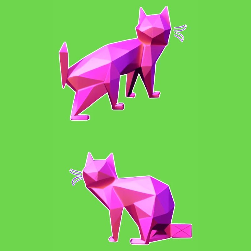 Pink Poly Katzen Duo