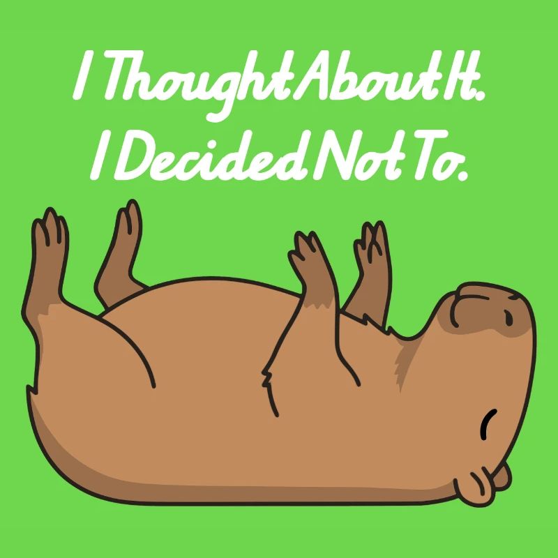 Capybara Lying Humor Procrastination Sloth