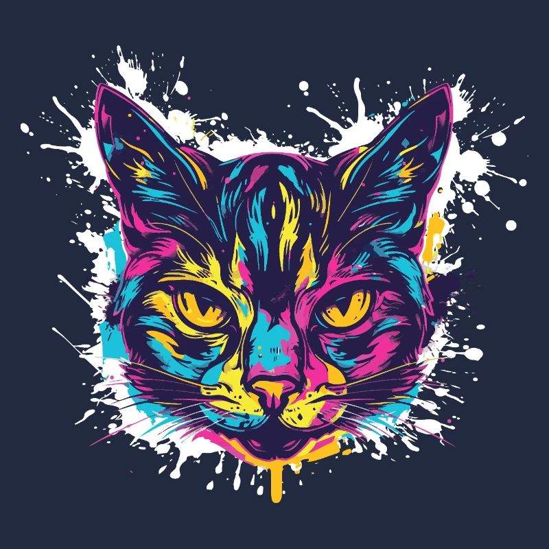 Katze Splatter Farbkleckse