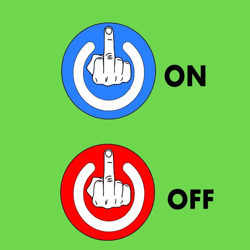 Mittelfinger EIN und AUS
