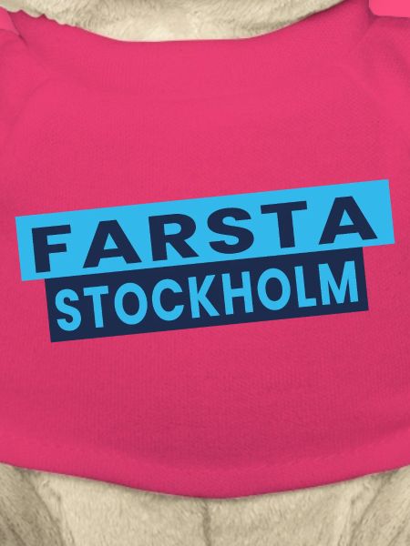 Farsta Stockholm Blaue Typografie-Layout