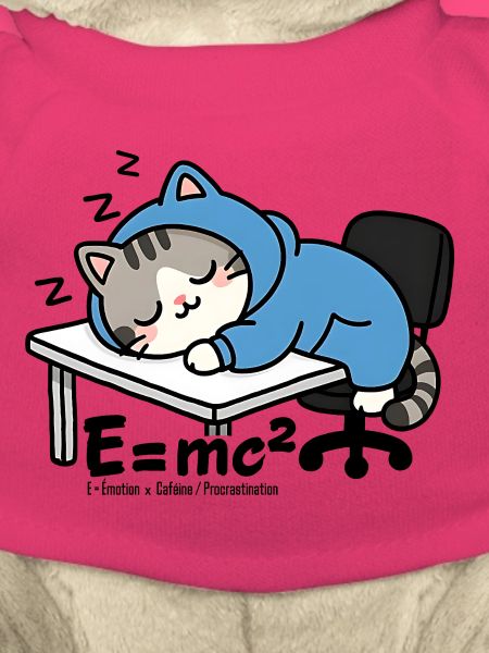 E = mc² - Schlafkatze im blauen Pyjama