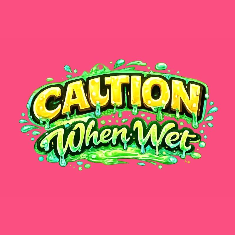 Caution When Wet Funny Flirty Statement Tee pun sp
