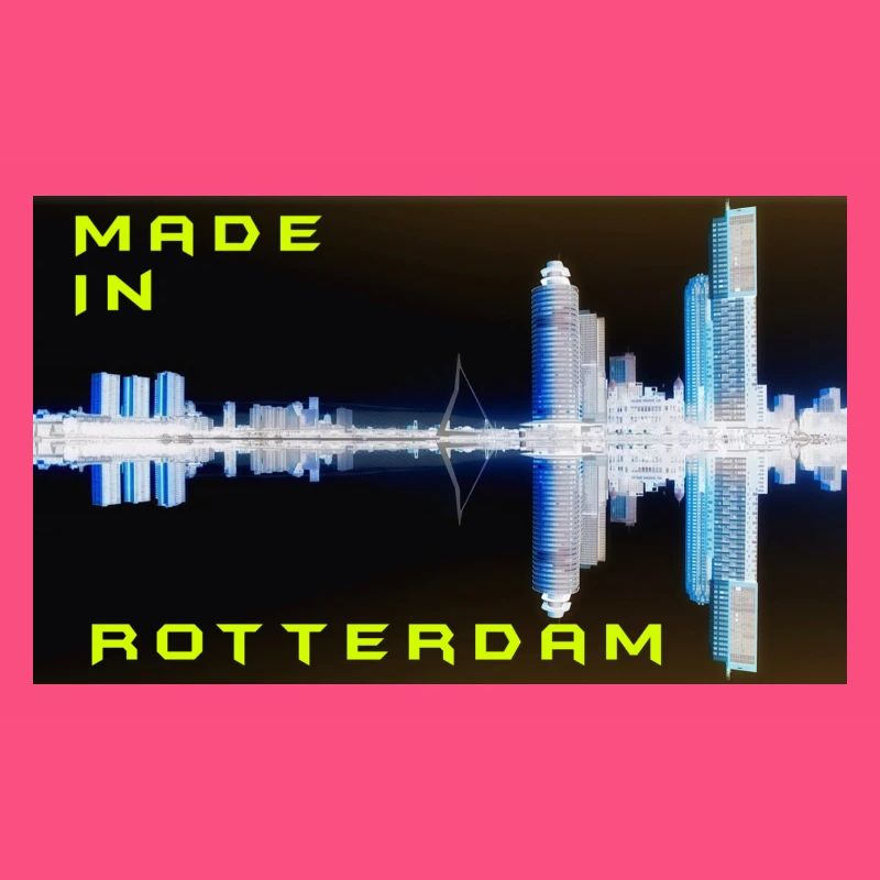 Futuristic Rotterdam Skyline Reflection