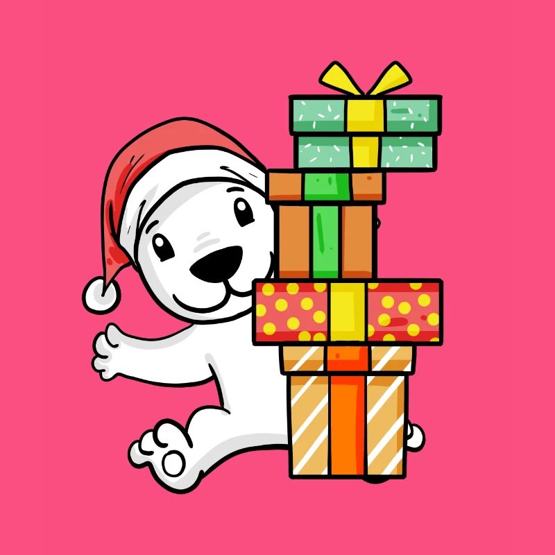 Weihnachten Eisbär mit Geschenke