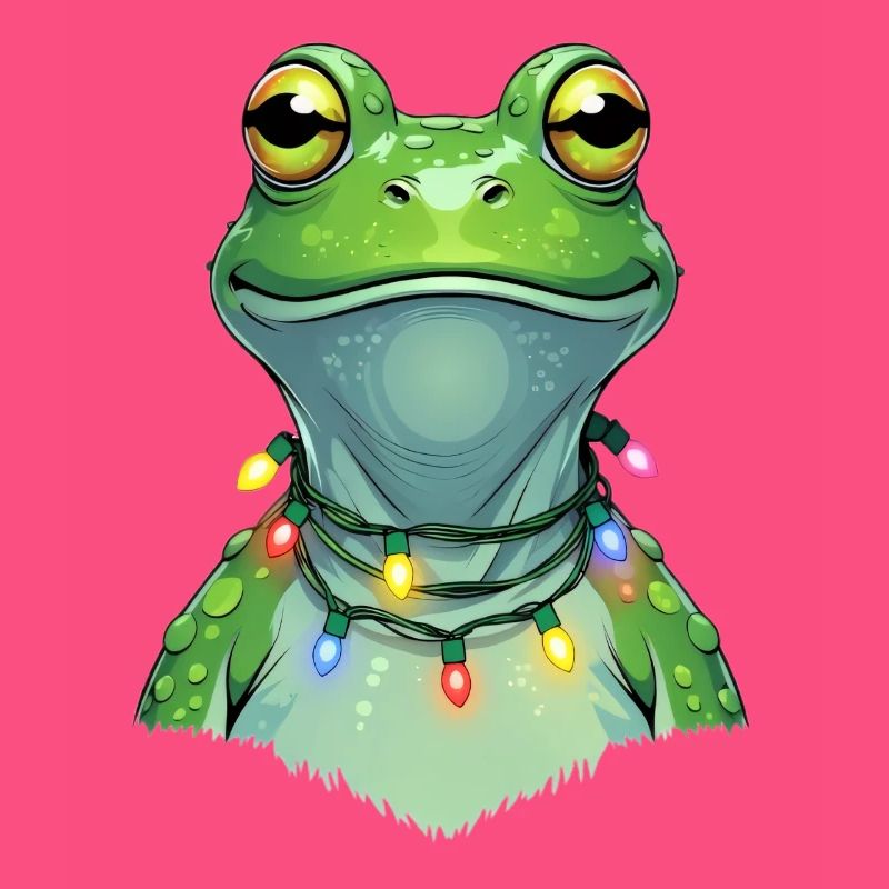 Lichterfrosch mit Weihnachtskette
