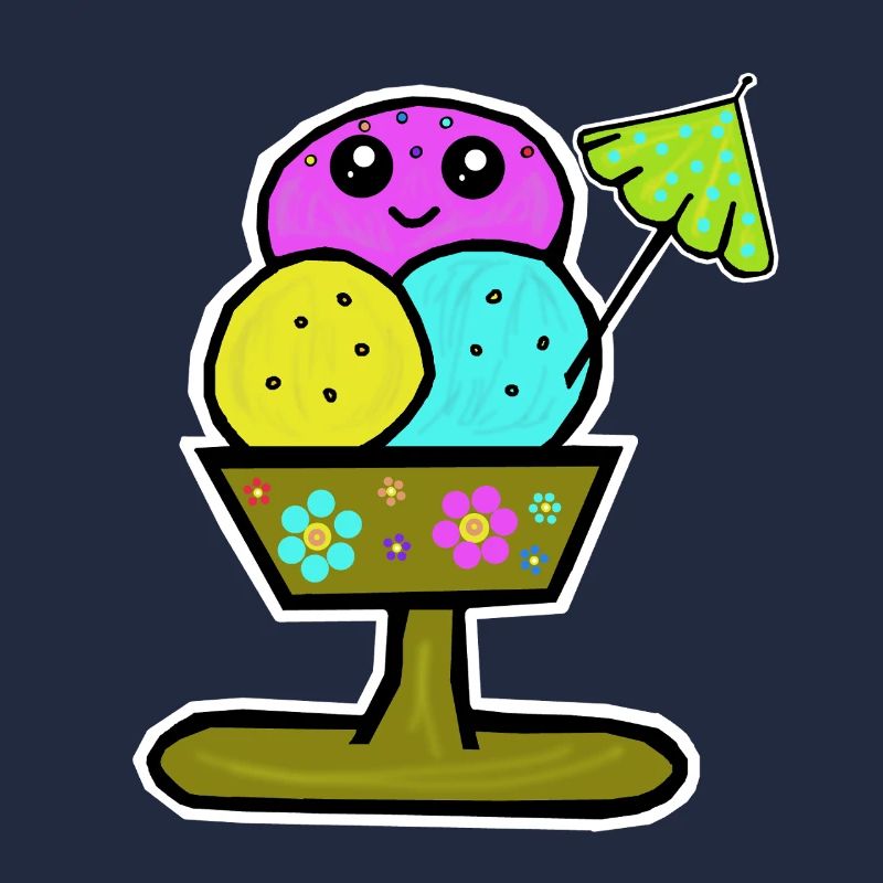Glace colorée Sundae Glace Glace Glace