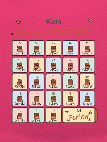 Adventskalender Schoki für Schulkinder