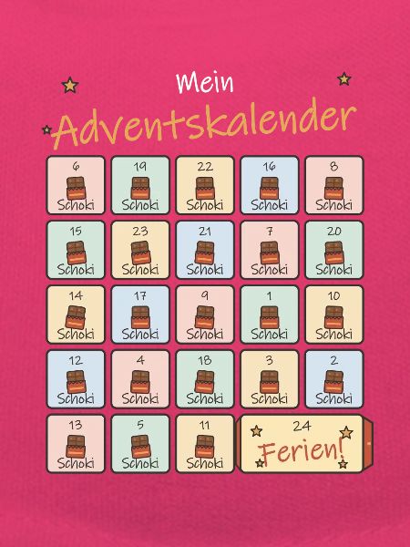 Adventskalender Schoki für Schulkinder