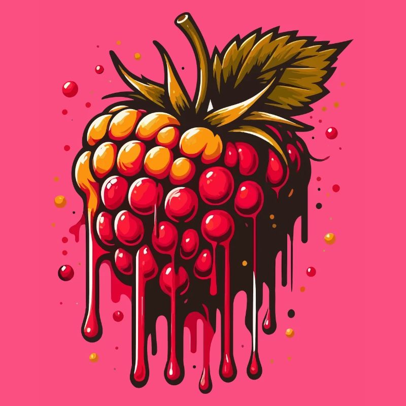Two-tone dripping raspberry