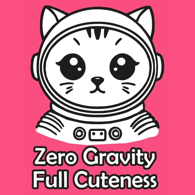 Chat de l’espace - Gravité zéro, design entièrement mignon
