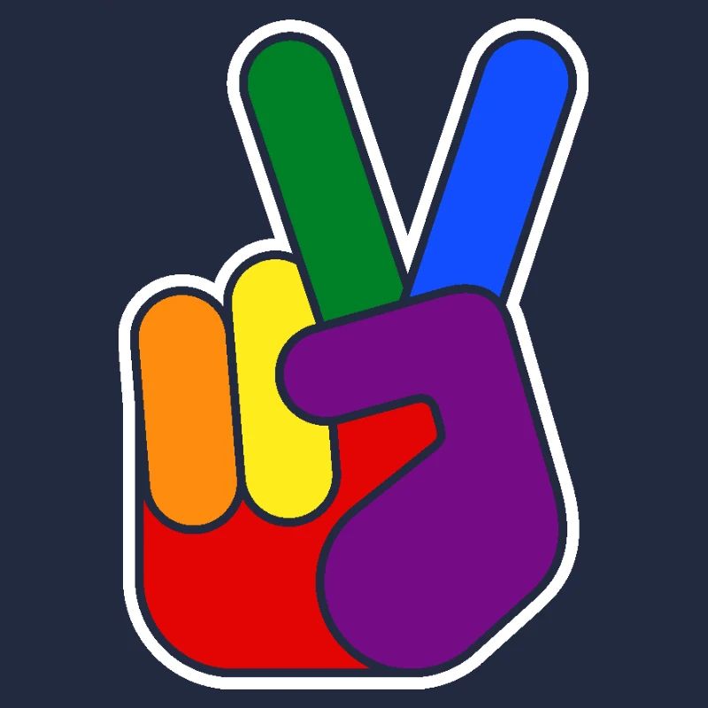 Rainbow Vsign Handdesign