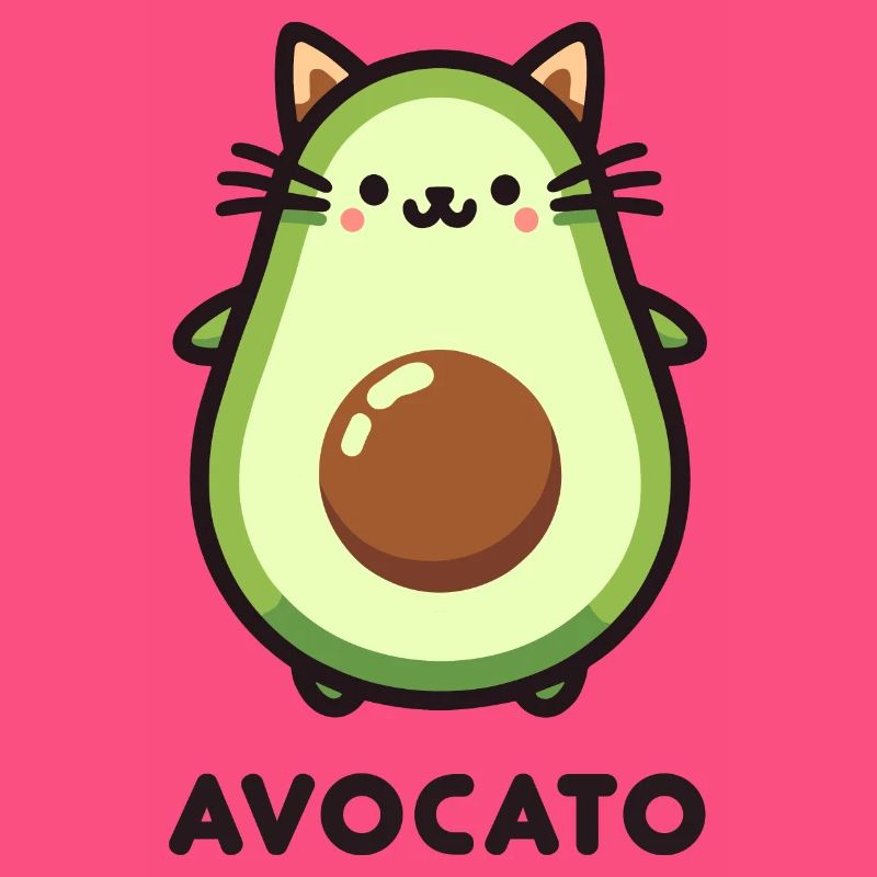 Mignon Avocato Chat Ami Jeu De Jeu Conception