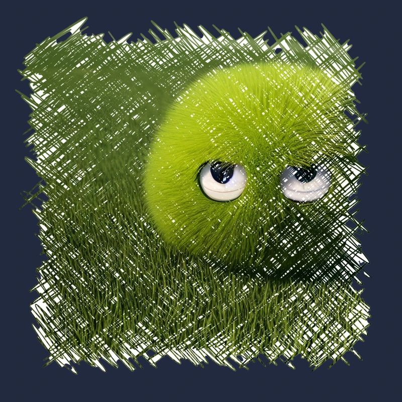 Drôle de boule d’herbe verte