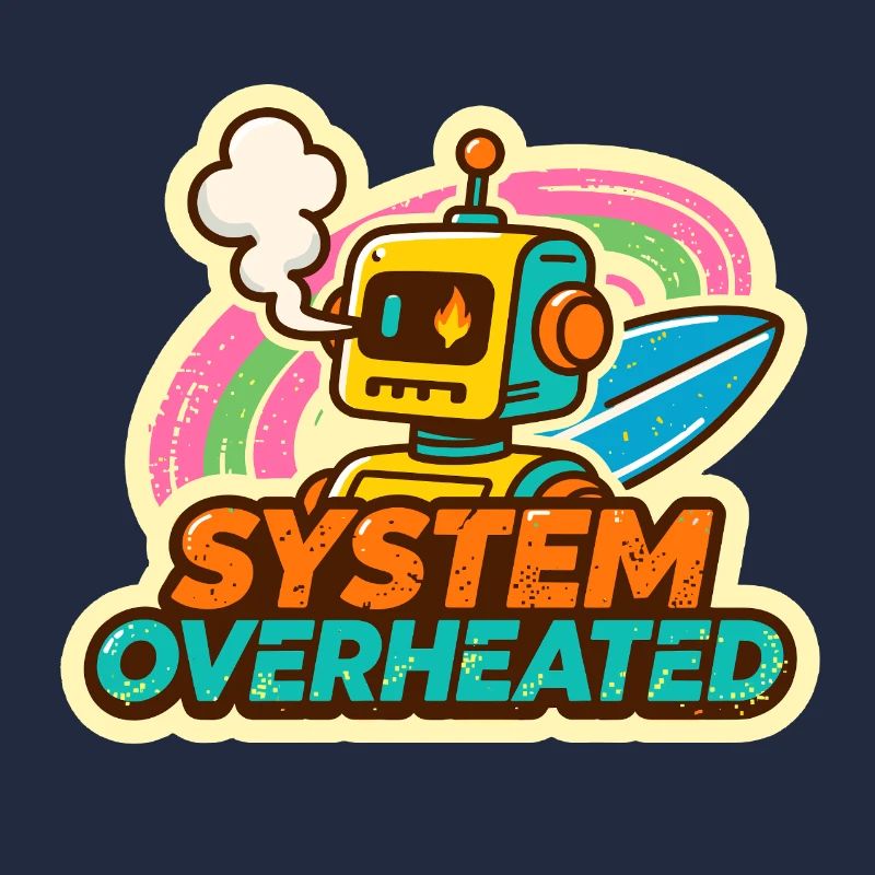 Retro Robot Surfkunst Design