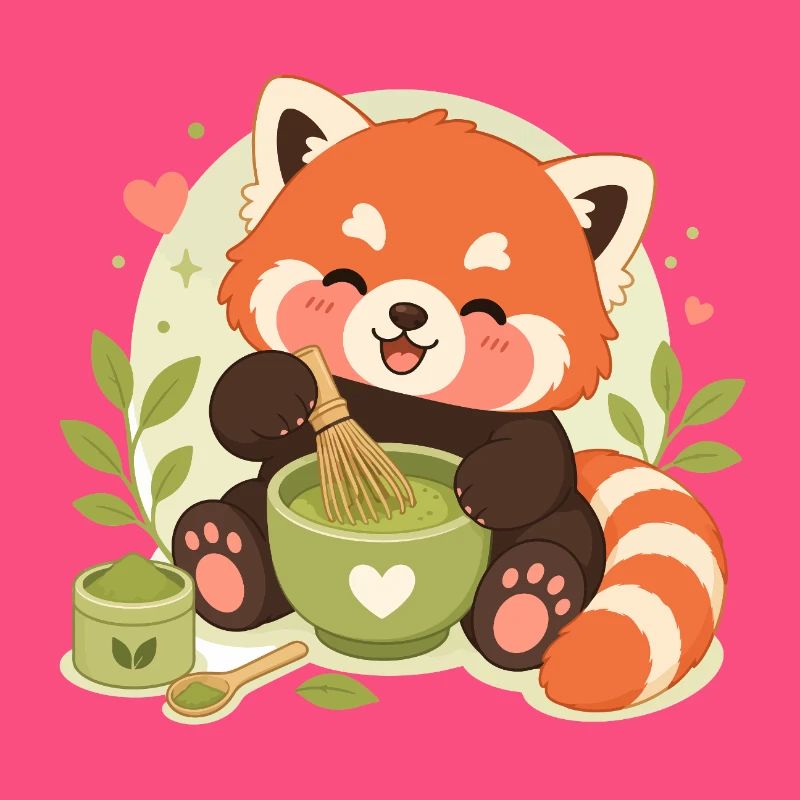 roter Panda Matcha Liebe