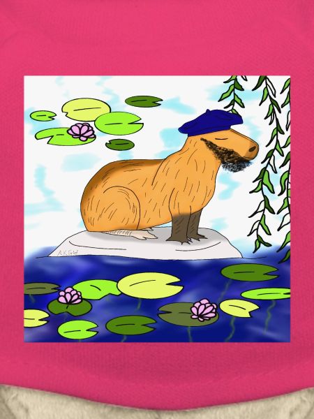 Capybara im Seerosen Teich