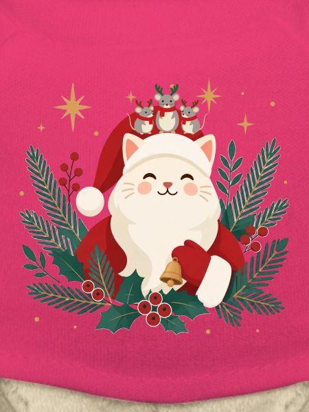 Weihnachtskatze mit Mäusen