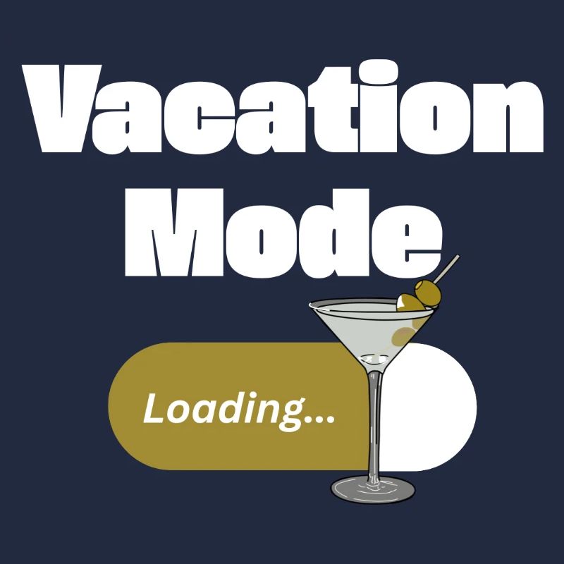 Vacation Mode On – Martini mit Ladebalken (hell)