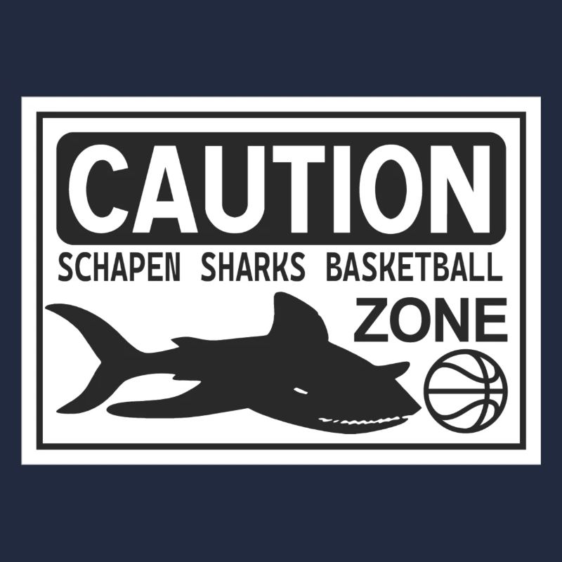 CAUTION SHARKS white