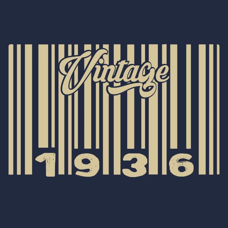 vintage 1936 Code barre 1936: Année 2025.