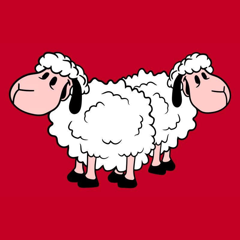 Deux Moutons Amis Équipe Équipage Mignon Petit Bébé Cher