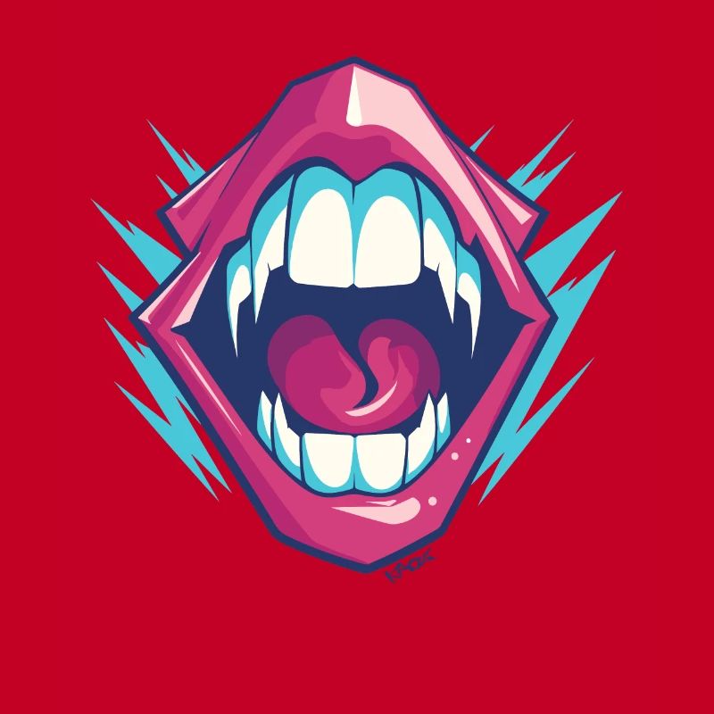 Vampire dentition with sharp teeth