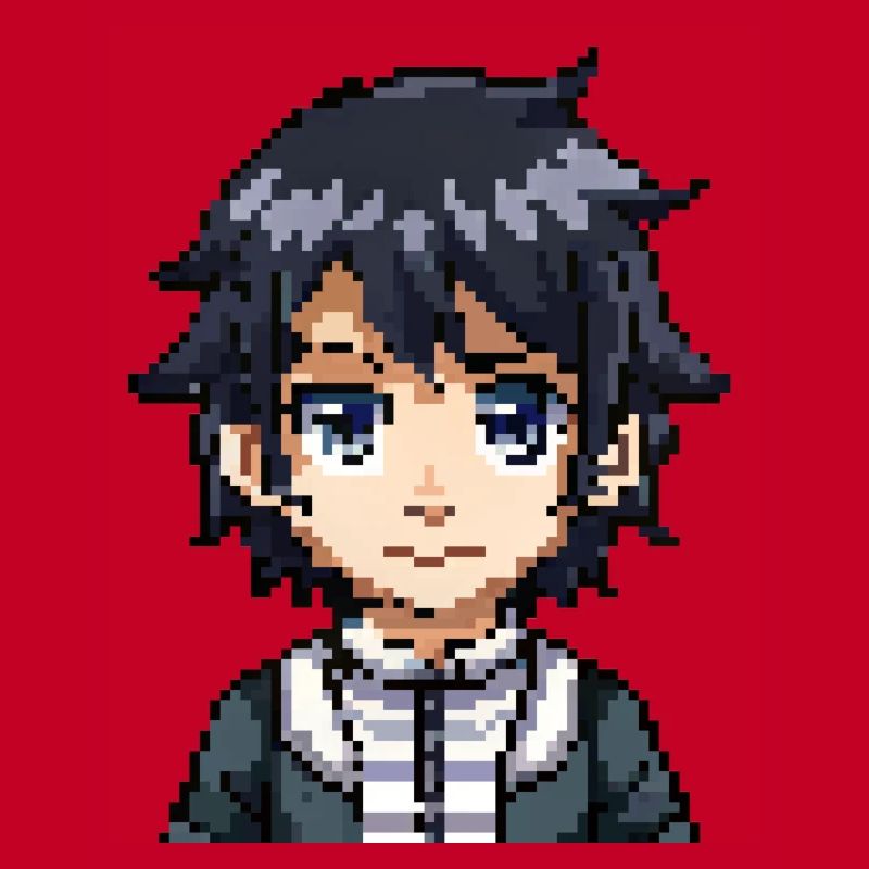 Figurine d’anime en 8 bits